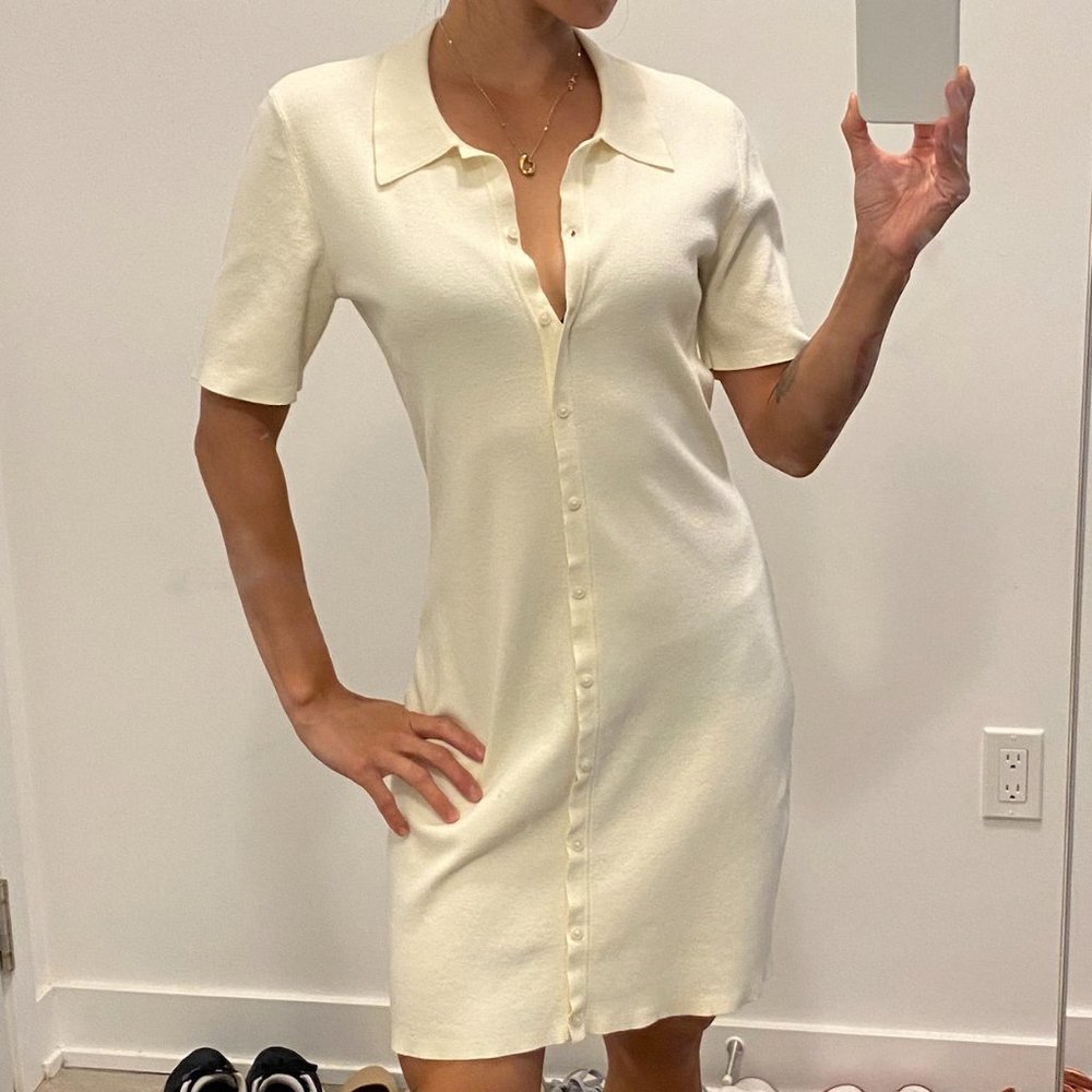 Aritzia Sunday Best knit polo mini dress